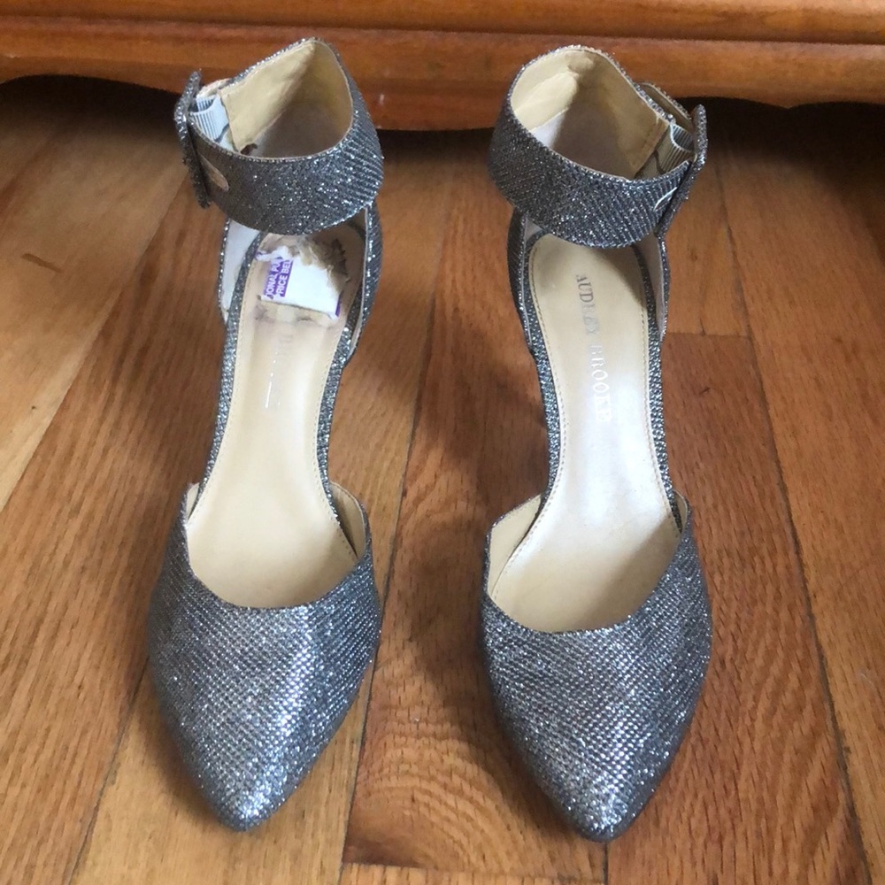 Silver, sparkle heels.